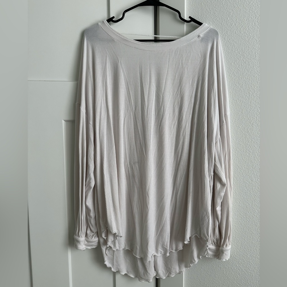 Free people white drop back shirt